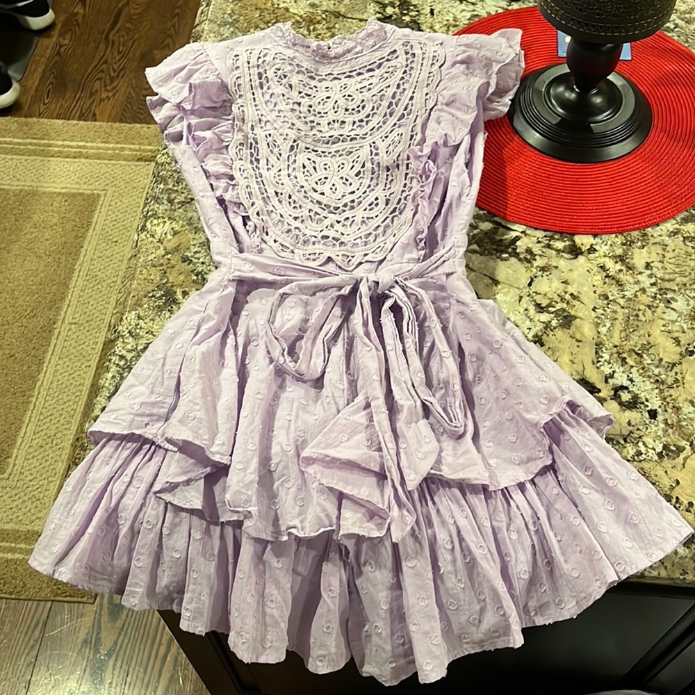 high neck, open back romper dress